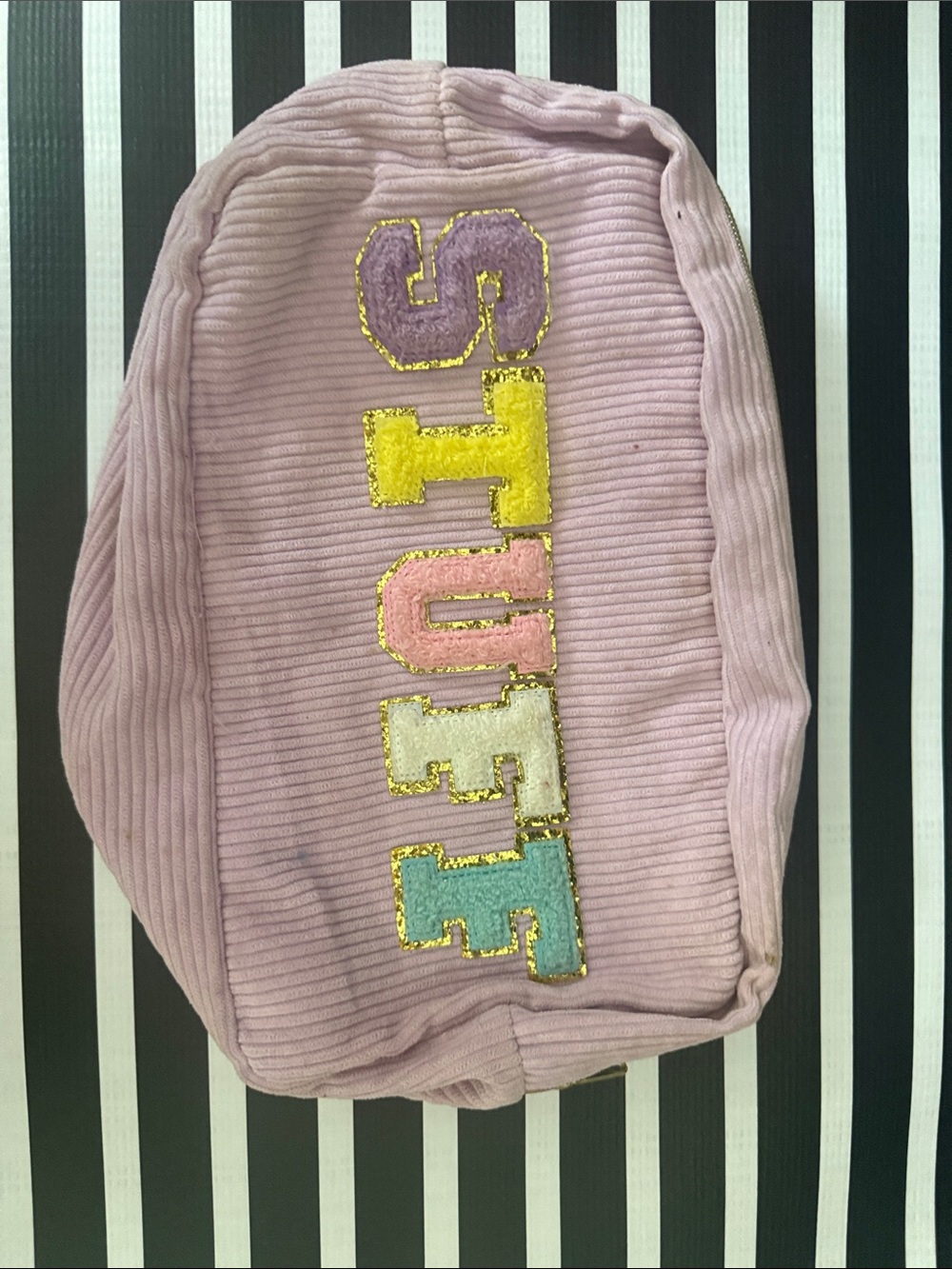 Pink Stoney clover style “STUFF” Pouch